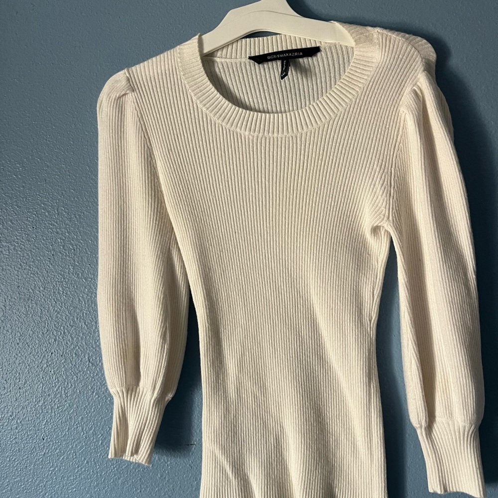 White Ribbed Sweater